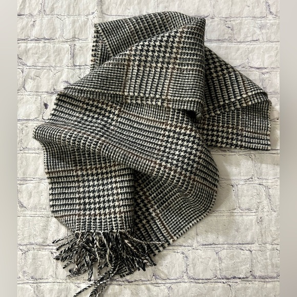 BANANA REPUBLIC PLAID MULTI COLORED WOOL BLEND MENS FRINGE CLASSIC SCARF - Picture 3 of 8